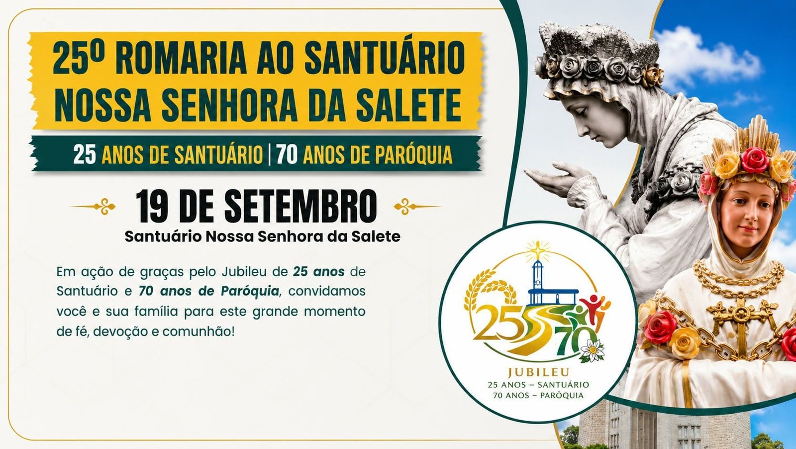 25ª Romaria ao Santuário Nossa Senhora da Salete — 19 de setembro